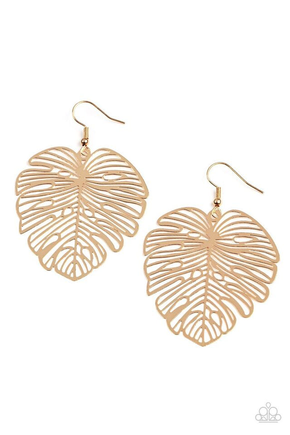 Palm Palmistry - Gold Earrings #1397